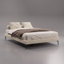 Ver imagem 1 de Cama Base Box Casal Unique 138x188 Sommier Moderno Pés de Ferro Bouclê Bege - Abmaza