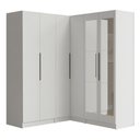 Ver imagem 2 de Guarda-roupa Modulado de Canto 350 Cm 6 Portas com Espelhos 4 Gavetas Branco Neo Madesa 02