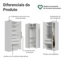 Ver imagem 4 de Guarda-roupa Modulado de Canto 350 Cm 6 Portas com Espelhos 4 Gavetas Branco Neo Madesa 02