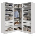 Ver imagem 5 de Guarda-roupa Modulado de Canto 350 Cm 6 Portas com Espelhos 4 Gavetas Branco Neo Madesa 02