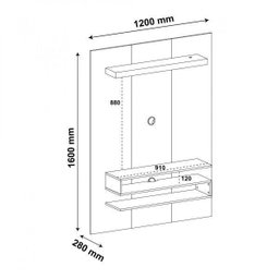 Sala de Estar com Painel para TV até 42 Polegadas Orion Mesa de Centro e Mesa Lateral Jade Artely - 4