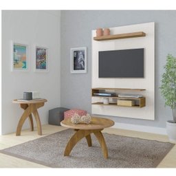 Sala de Estar com Painel para TV até 42 Polegadas Orion Mesa de Centro e Mesa Lateral Jade Artely - 1