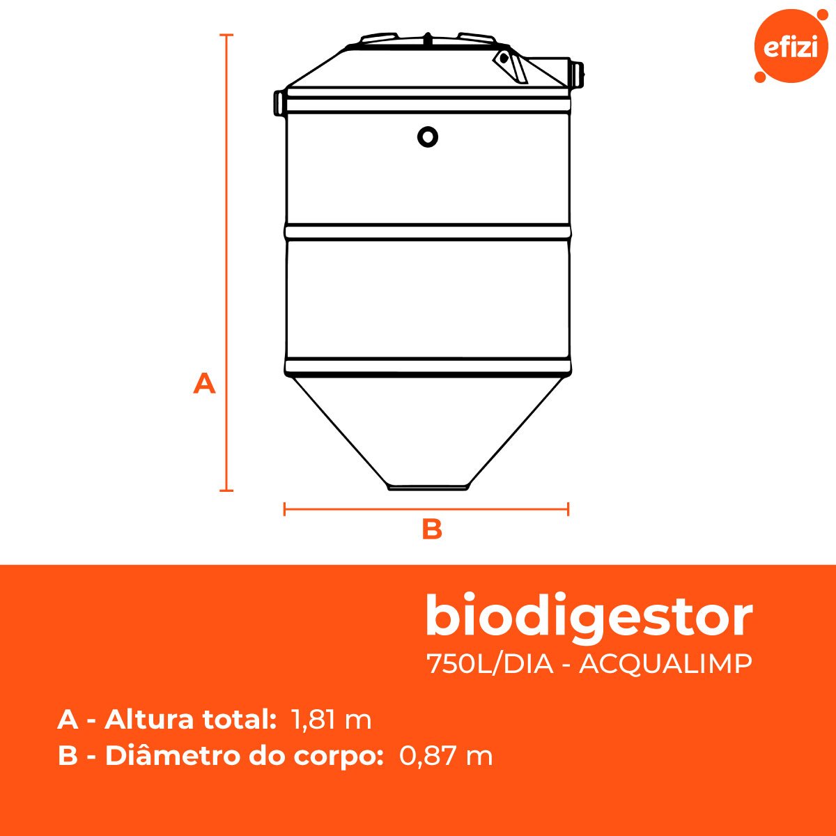 Fossa Séptica Biodigestor 750l/dia Acqualimp - 3