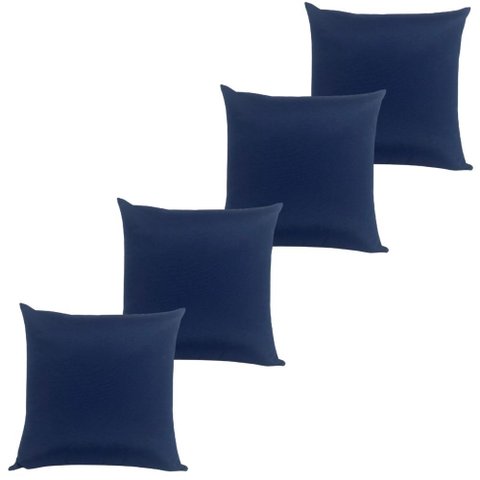 Kit 4 Almofadas Impermeável Antimofo Antiácaro Azul Área Externa 45cm