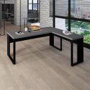 Ver imagem 1 de Mesa em L para Escritório e Home Office Industrial 170cm Cinza Sagrado com Preto F5 Office