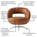 Ver imagem 5 de Poltrona Decorativa Topazio Base Giratoria Courino Tcs 727 Moll