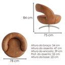 Ver imagem 3 de Poltrona Decorativa Topazio Base Giratoria Courino Tcs 727 Moll