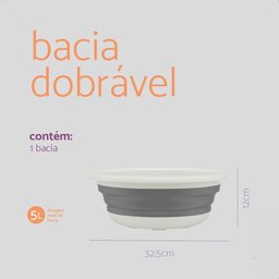 Bacia Retrátil de Plástico 5 Litros Multiuso Simplo - 2