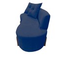 Ver imagem 5 de Namoradeira Sofá Feijão Luna 130cm Orgânica Suede Azul Marinho