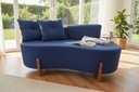Ver imagem 1 de Namoradeira Sofá Feijão Luna 130cm Orgânica Suede Azul Marinho