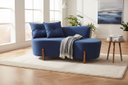Ver imagem 2 de Namoradeira Sofá Feijão Luna 130cm Orgânica Suede Azul Marinho