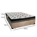 Ver imagem 3 de Cama Box Casal Suede + Colchão Ortobom Iso Dupla Face 60x138x188 Bege