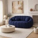 Ver imagem 1 de Namoradeira Concha Decorativa 190cm Sala Suede:azul-marinho/liso