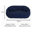 Ver imagem 2 de Namoradeira Concha Decorativa 190cm Sala Suede:azul-marinho/liso