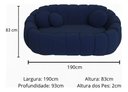 Ver imagem 2 de Namoradeira Concha Decorativa 190cm Sala Suede:azul-marinho/liso