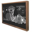Ver imagem 3 de Quadro Decorativo Caixa Grego Geométrico Arte Tacolado Moldura Caixa 3cm Madeira sem Vidro 30 X 40cm