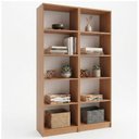 Ver imagem 2 de Kit 2 Estantes para Livros Multiuso 5 Nichos 175CMX104CM Montreal Yescasa Marrom