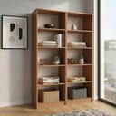 Ver imagem 1 de Kit 2 Estantes para Livros Multiuso 5 Nichos 175CMX104CM Montreal Yescasa Marrom