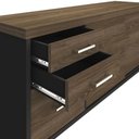 Ver imagem 6 de Armário para Escritório 2 Portas 3 Gavetas Charuto/preto - Artany Móveis