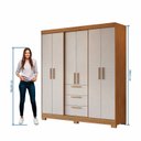 Ver mais imagens de Guarda Roupa Casal 6 Portas 3 Gavetas 100% MDF Select Freijó Trend/Off White Marrom