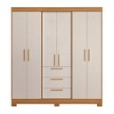 Ver imagem 4 de Guarda Roupa Casal 6 Portas 3 Gavetas 100% MDF Select Freijó Trend/Off White Marrom