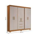 Ver imagem 3 de Guarda Roupa Casal 6 Portas 3 Gavetas 100% MDF Select Freijó Trend/Off White Marrom