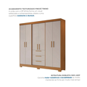 Ver imagem 7 de Guarda Roupa Casal 6 Portas 3 Gavetas 100% MDF Select Freijó Trend/Off White Marrom