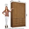 Guarda Roupa Casal Modulado Sevilha 4 e 2 Portas 8 Gavetas com Cama Casal Carioca Móveis - 4
