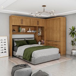 Guarda Roupa Casal Modulado Sevilha 4 e 2 Portas 8 Gavetas com Cama Casal Carioca Móveis - 2