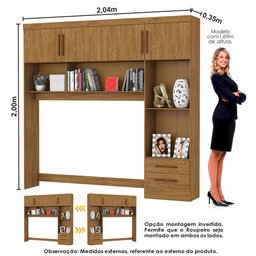 Guarda Roupa Casal Modulado Sevilha 4 e 2 Portas 8 Gavetas com Cama Casal Carioca Móveis - 3