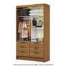Guarda Roupa Casal Modulado Sevilha 4 e 2 Portas 8 Gavetas com Cama Casal Carioca Móveis - 7