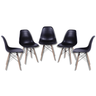 Conjunto Mesa de Jantar Cone Redonda 120 cm Ébano + 5 Cadeiras Eames Dkr Wood Personal Decor Preto - 6