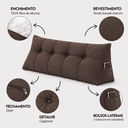 Ver imagem 6 de Almofada Encosto Triangular Cama Leitura Cabeceira Boucle
