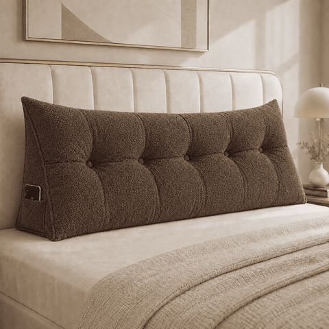 Almofada Encosto Triangular Cama Leitura Cabeceira Boucle