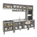 Ver imagem 2 de Cozinha Modulada com Balcão Pia Max 262 Cm Armário Nicho Forno/micro Mdp Cinza Champanhe - Clicklar