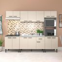 Ver imagem 1 de Cozinha Modulada com Balcão Pia Max 262 Cm Armário Nicho Forno/micro Mdp Cinza Champanhe - Clicklar