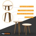 Ver imagem 4 de Conjunto Mesa Lateral e Apoio Retrô com Pé Palito de Madeira Lírio:off-white/freijó
