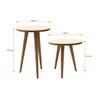 Conjunto Mesa Lateral e Apoio Retrô com Pé Palito de Madeira Lírio:off-white/freijó - 5