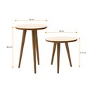 Ver imagem 5 de Conjunto Mesa Lateral e Apoio Retrô com Pé Palito de Madeira Lírio:off-white/freijó