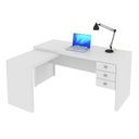Ver imagem 1 de Mesa de Canto Para Escritório 3 Gavetas ME4106 - Tecno Mobili