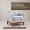 Ver imagem 2 de Poltrona Recepção Sala Estar Elegante Assy Veludo Premium - Cinza
