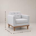 Ver imagem 3 de Poltrona Recepção Sala Estar Elegante Assy Veludo Premium - Cinza