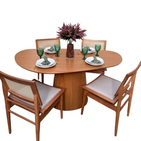 Mesa de Jantar Cone Organica Thamy 160x90cm Madeira Freijó
