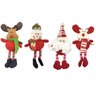 Conjunto 4 Bonecos Pelúcia Pendente Natal Perna Miçanga 15cm - 1
