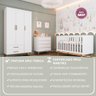 Quarto de Bebê Retrô Ludmila Berço 3 em 1 Guarda Roupa 3 Portas Cômoda Infantil Branco Carolina - 2