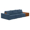 Ver imagem 1 de Sofá Ilha 3 Lugares Living 342cm Modulado para Sala Lary Veludo Azul Marinho K01 - D'Rossi
