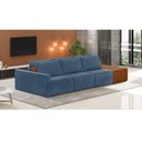 Ver imagem 2 de Sofá Ilha 3 Lugares Living 342cm Modulado para Sala Lary Veludo Azul Marinho K01 - D'Rossi