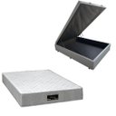 Ver imagem 1 de Cama Box Baú Blindada com Colchão Riviera Molas Ensacadas 25cm:corino Cinza/casal