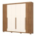 Ver imagem 4 de Guarda Roupa Casal Ambiente Norton 6 Portas Nature Off White - Henn
