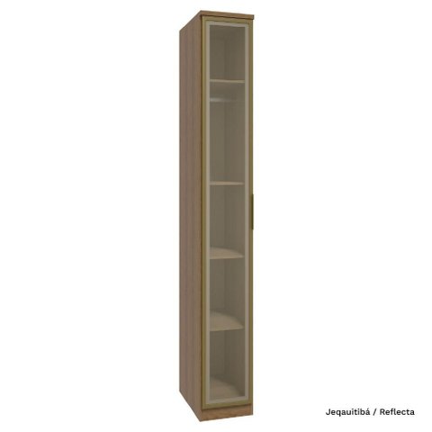 Guarda Roupa Modulado 01 Porta de Vidro 234cm com Prateleiras Setiba